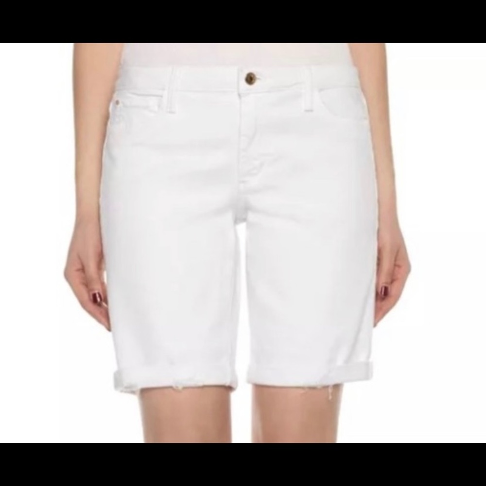 Joe’s Jeans Finn Bermuda Distressed White Shorts, 26
